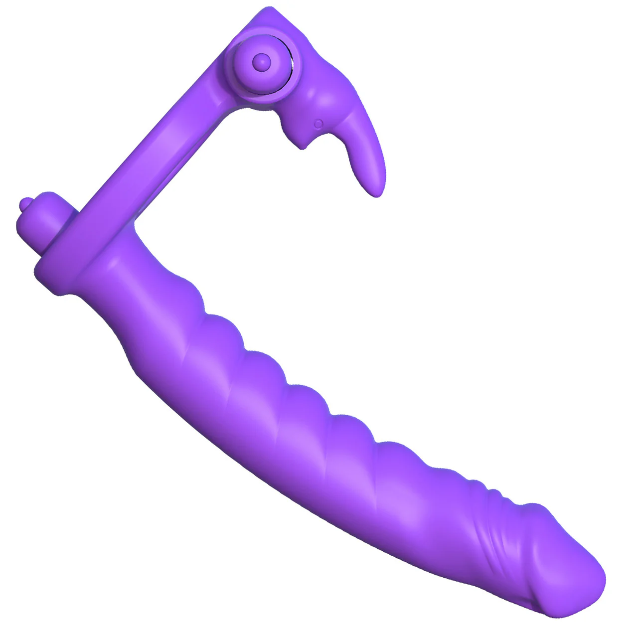 Fantasy C-Ringz Silicone Double Penetrator Rabbit By Pipedream - Purple - Image 2