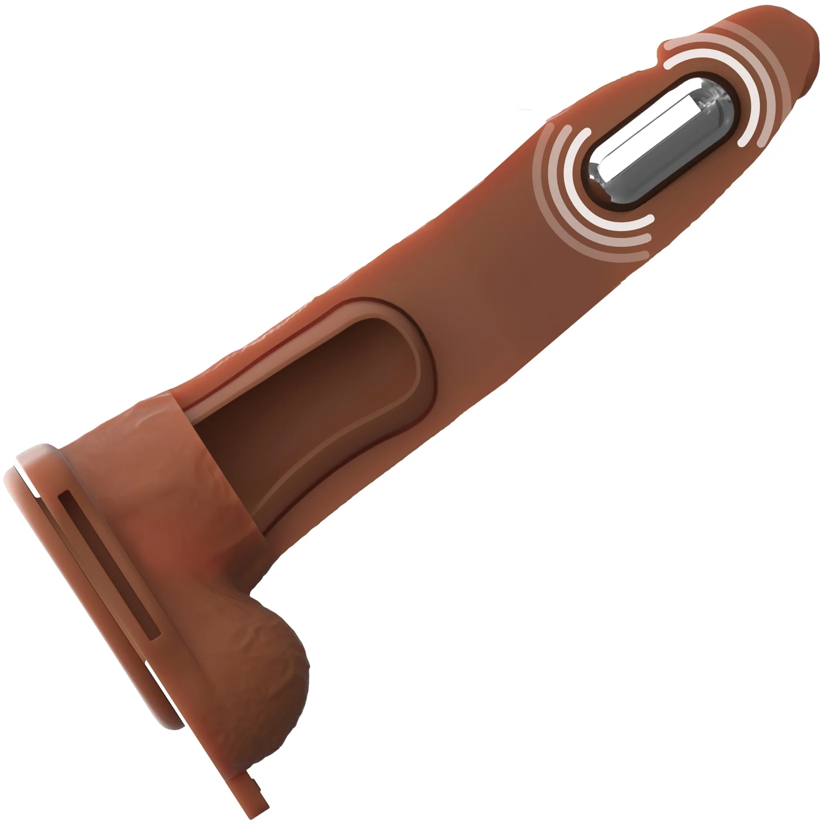Fantasy X-Tensions Elite Vibrating Silicone Dual Density 8" Hollow Strap-On Dildo - Image 16