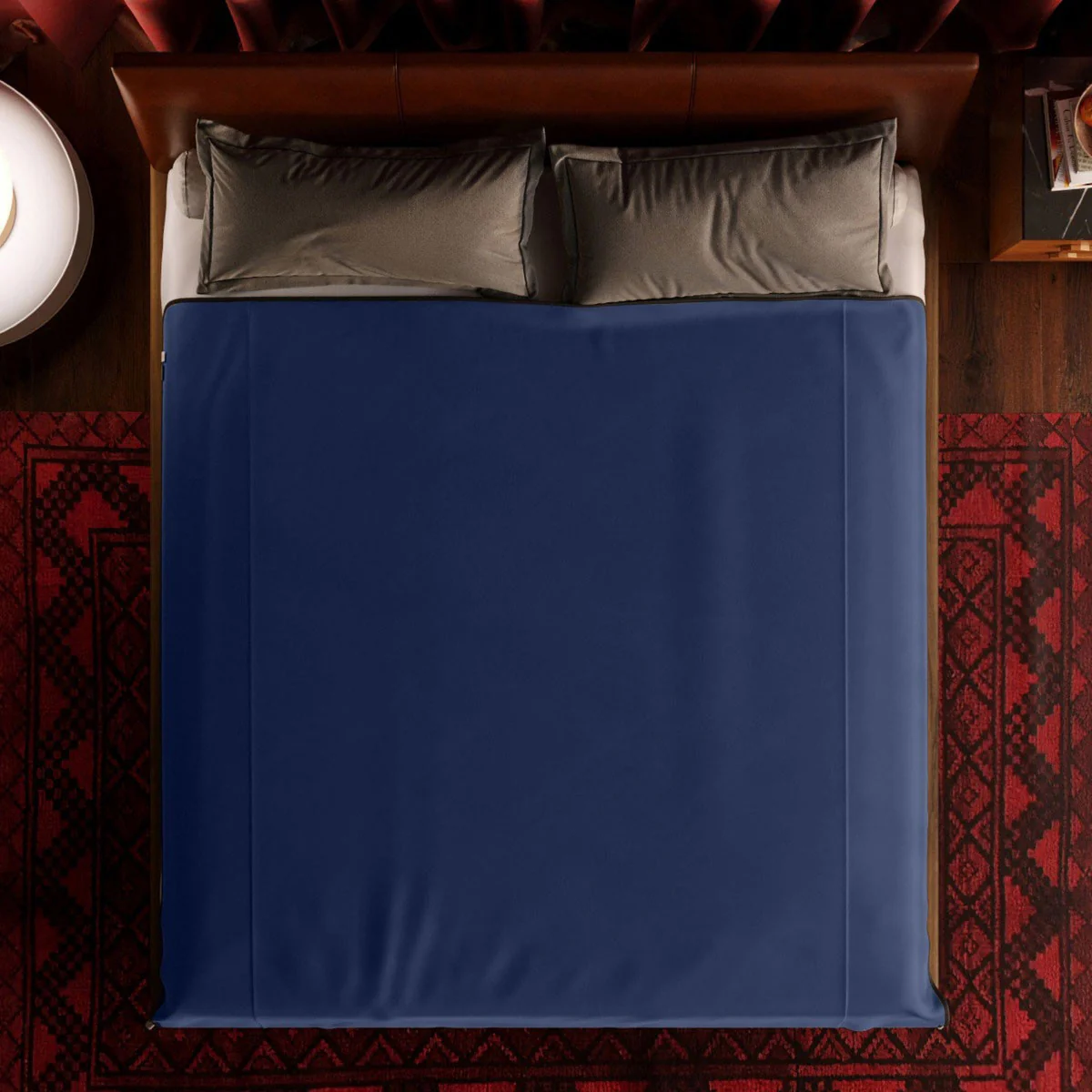 Fascinator King Size Throw Moisture-Proof Sensual Blanket - Microvelvet Royal Blue 80" x 76" - Image 2