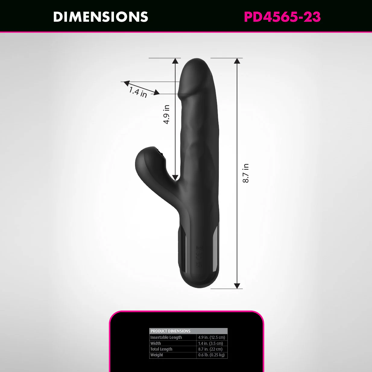 Fetish Fantasy Series Sonix Silicone Thruster Rechargeable Dual Stimulation Vibrator - Image 6