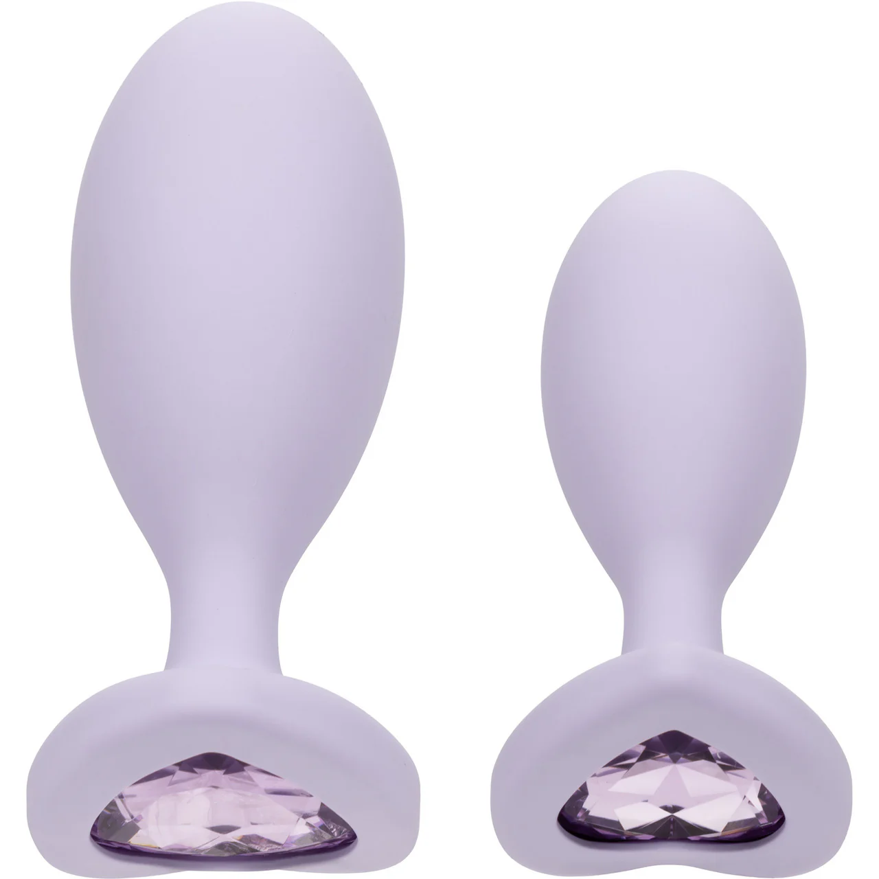 First Time® Crystal Booty Duo Silicone Anal Plug 2 Piece Set By CalExotics - Purple