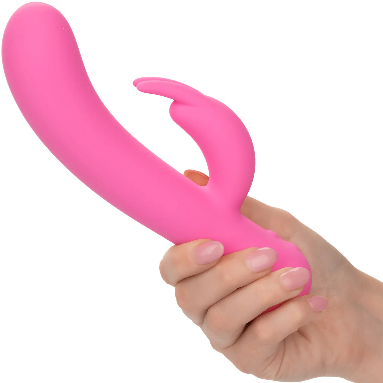 First Time® Rechargeable Bunny Waterproof Silicone Dual Stimulation Vibrator By CalExotics - Pink - Image 2