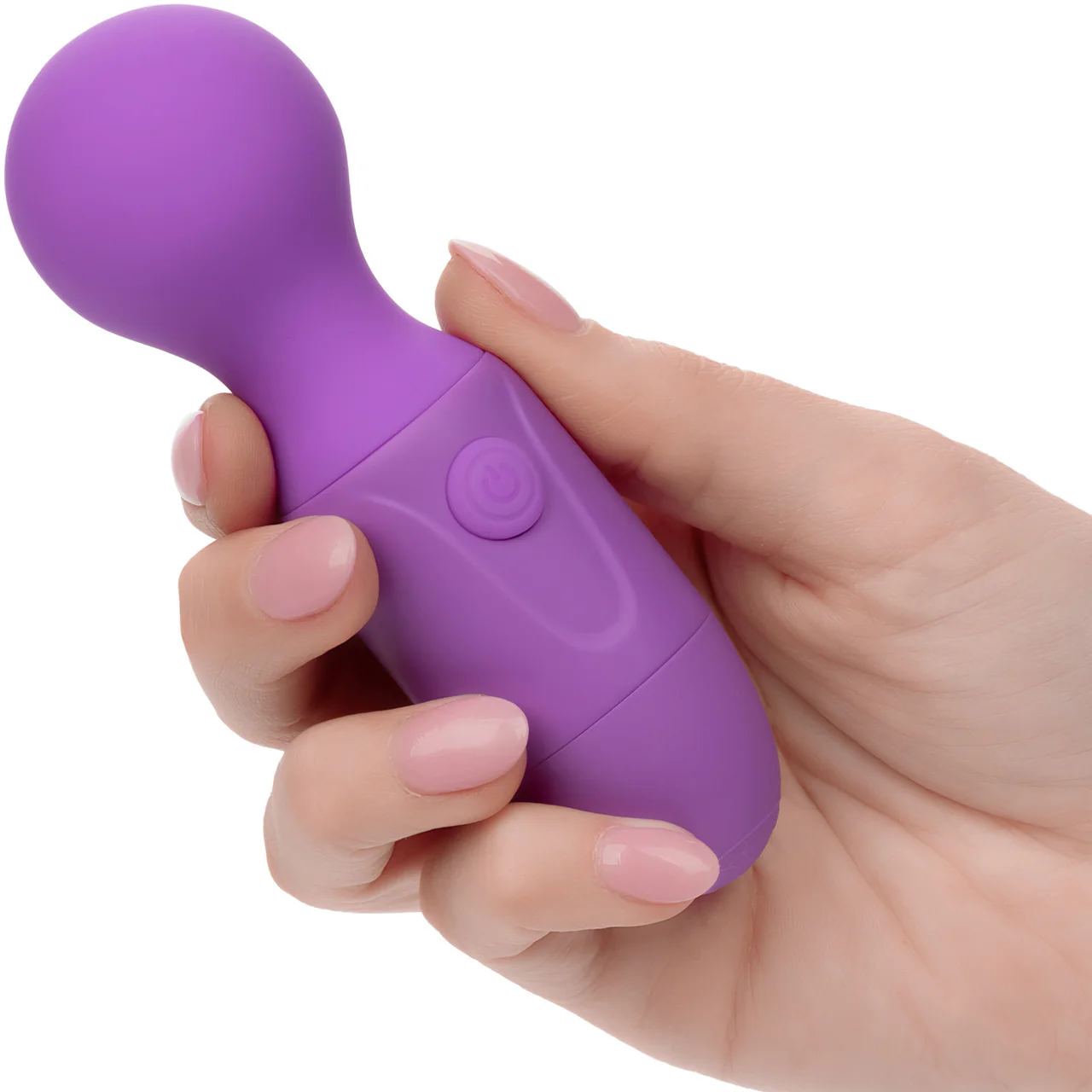First Time® Rechargeable Massager Waterproof Silicone Mini Wand Vibrator By CalExotics - Purple - Image 2