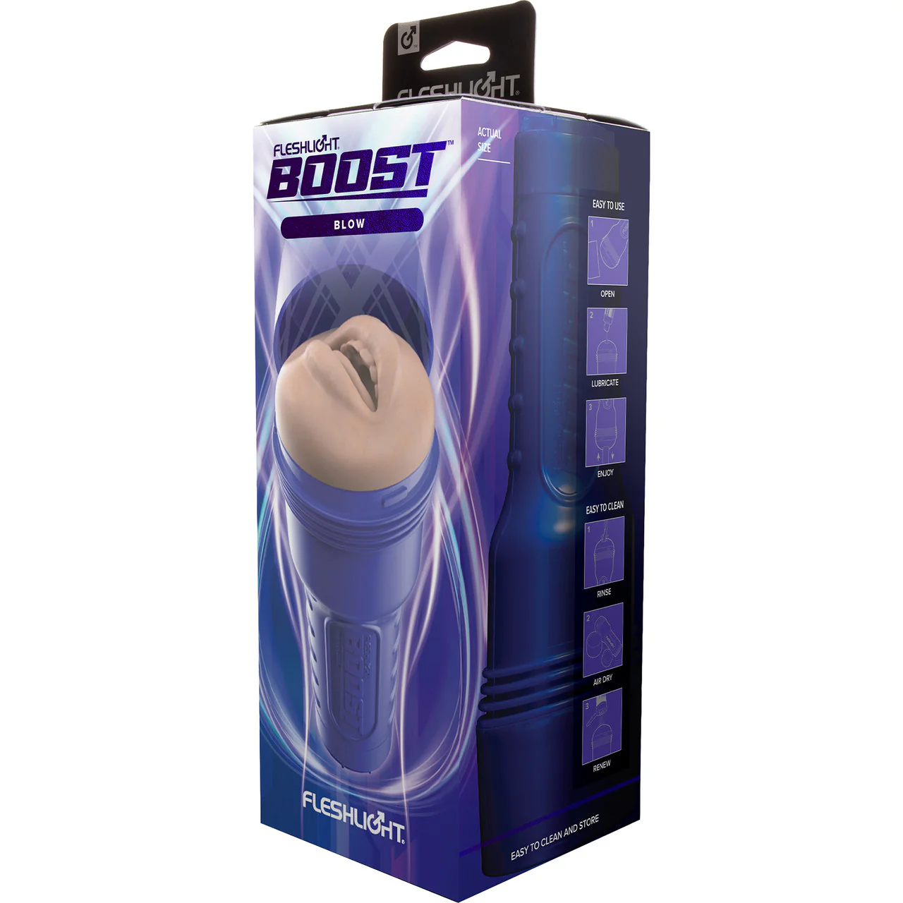 Fleshlight Boost Blow Mouth Penis Masturbator With Turbo Tech - Vanilla - Image 3