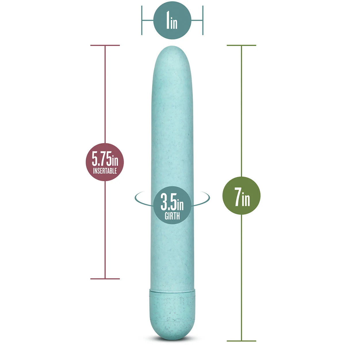 Gaia Eco Biodegradable & Recyclable Vibrator By Blush Novelties - Aqua - Image 2