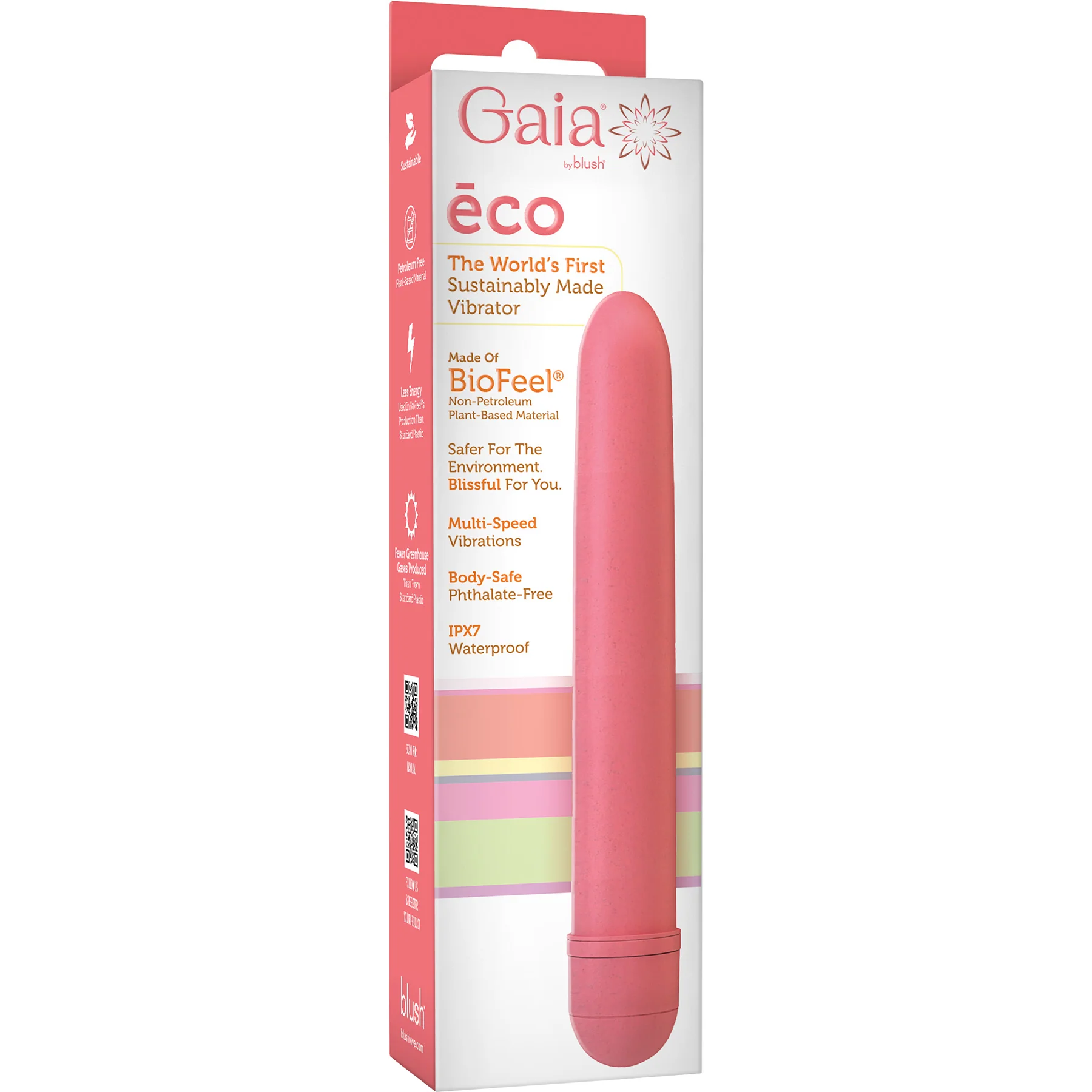 Gaia Eco Biodegradable & Recyclable Vibrator By Blush Novelties - Coral - Image 6