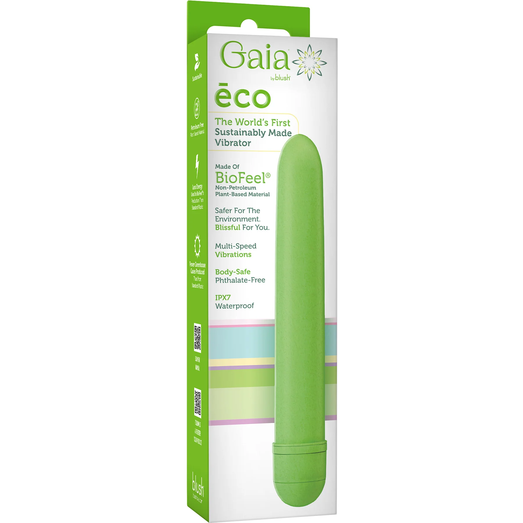 Gaia Eco Biodegradable & Recyclable Vibrator By Blush Novelties - Green - Image 6