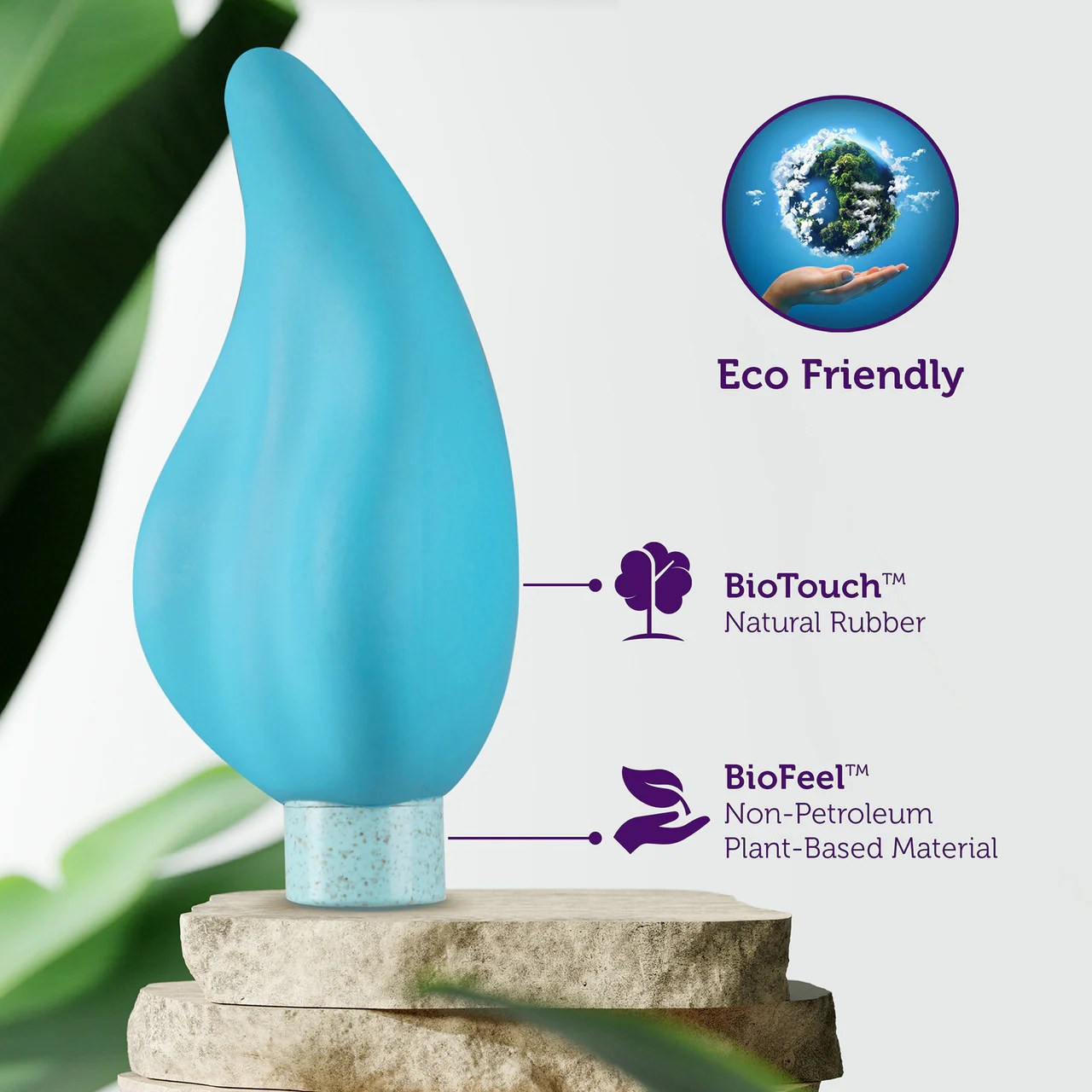 Gaia Eco Caress Rechargeable Waterproof Plant Based Clitoral Vibrator By Blush - Aqua - Image 6
