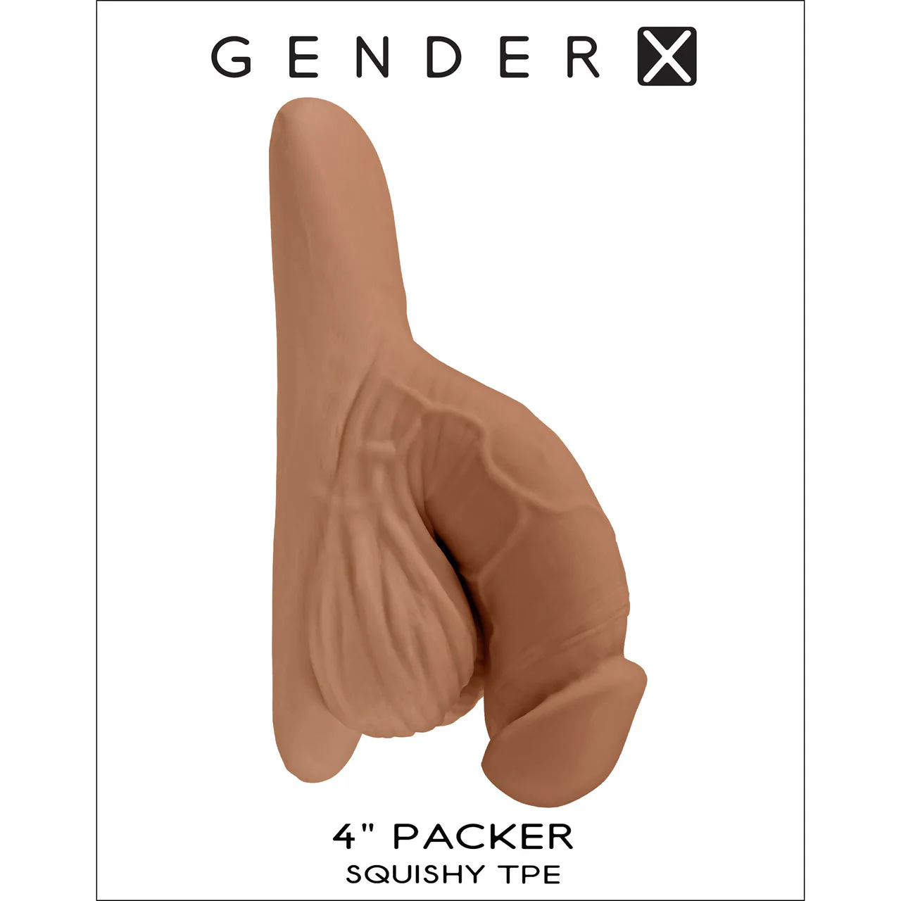 Gender X 4" Squishy Penis Packer - Caramel - Image 7