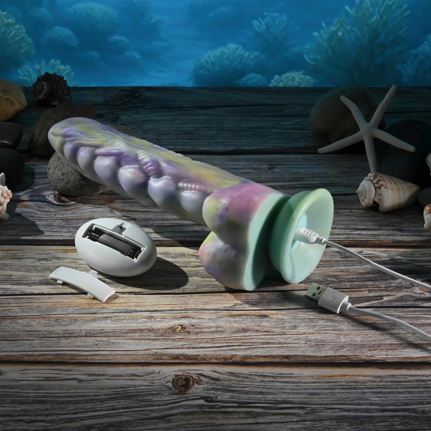 Gender X Monster's Ball 9.25" Silicone Thrusting Vibrating Dildo With Remote - Image 14