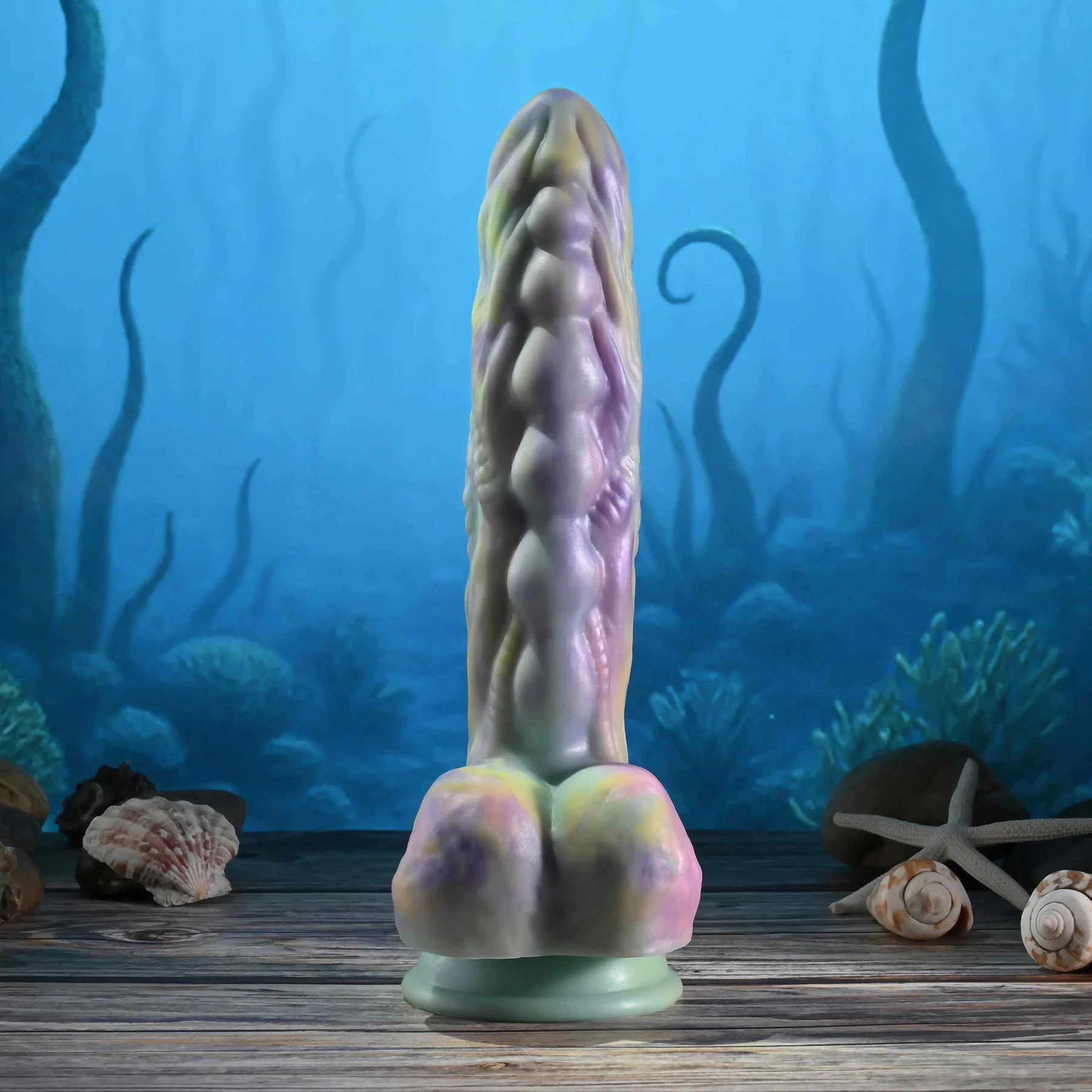 Gender X Monster's Ball 9.25" Silicone Thrusting Vibrating Dildo With Remote - Image 4