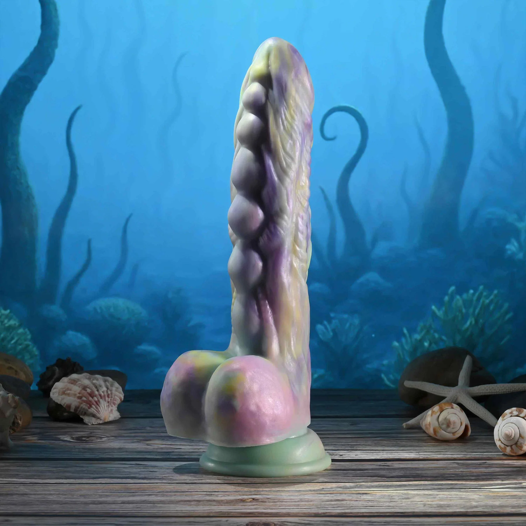 Gender X Monster's Ball 9.25" Silicone Thrusting Vibrating Dildo With Remote - Image 8
