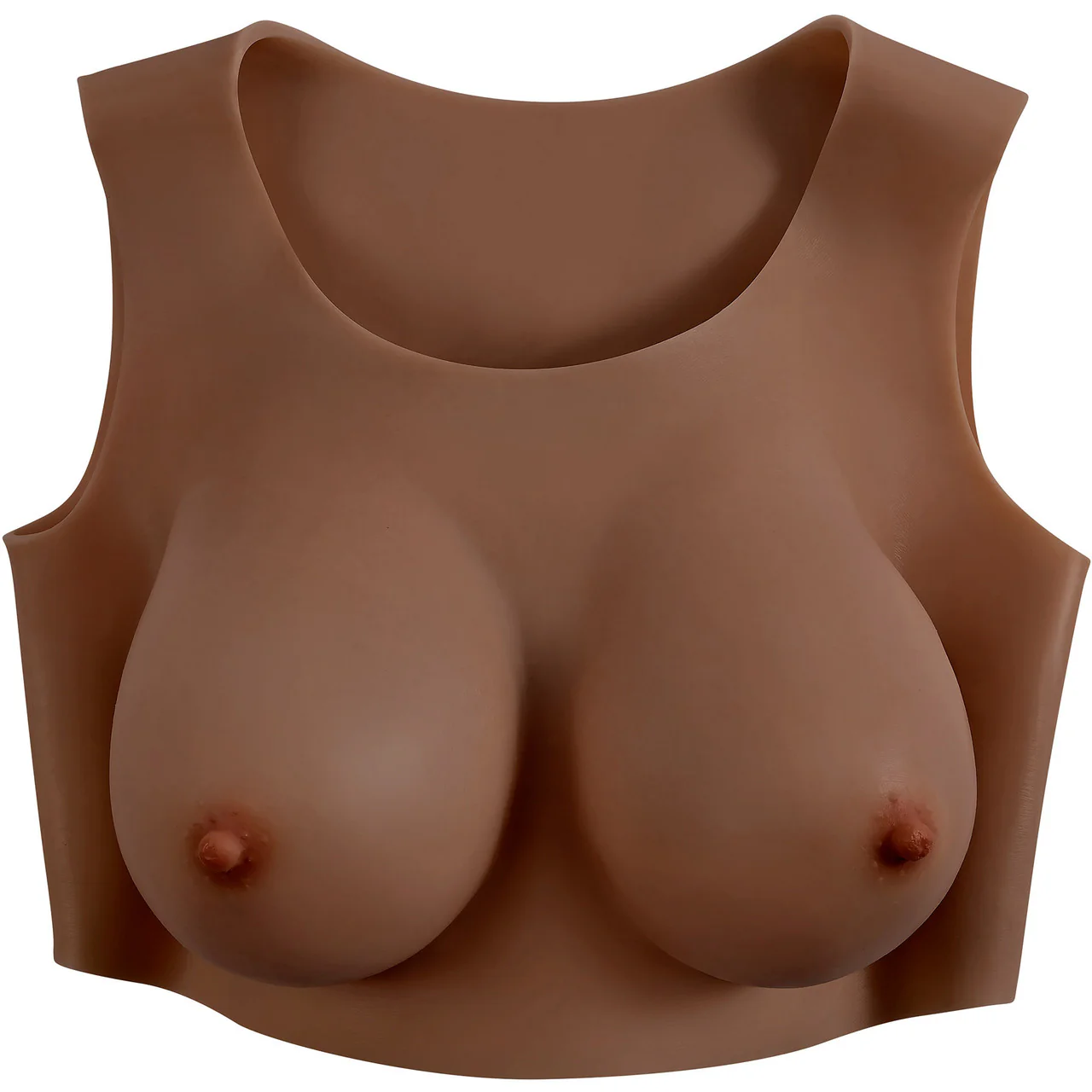 Gender X Undergarments Plate D-Cup Wearable Silicone Breasts - Chocolate - Image 5