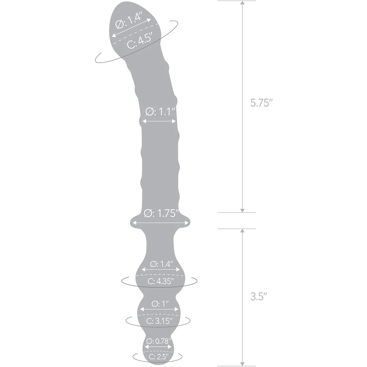 Gläs 10" Twister Dual-Ended Glass Dildo  - Clear & Blue - Image 4