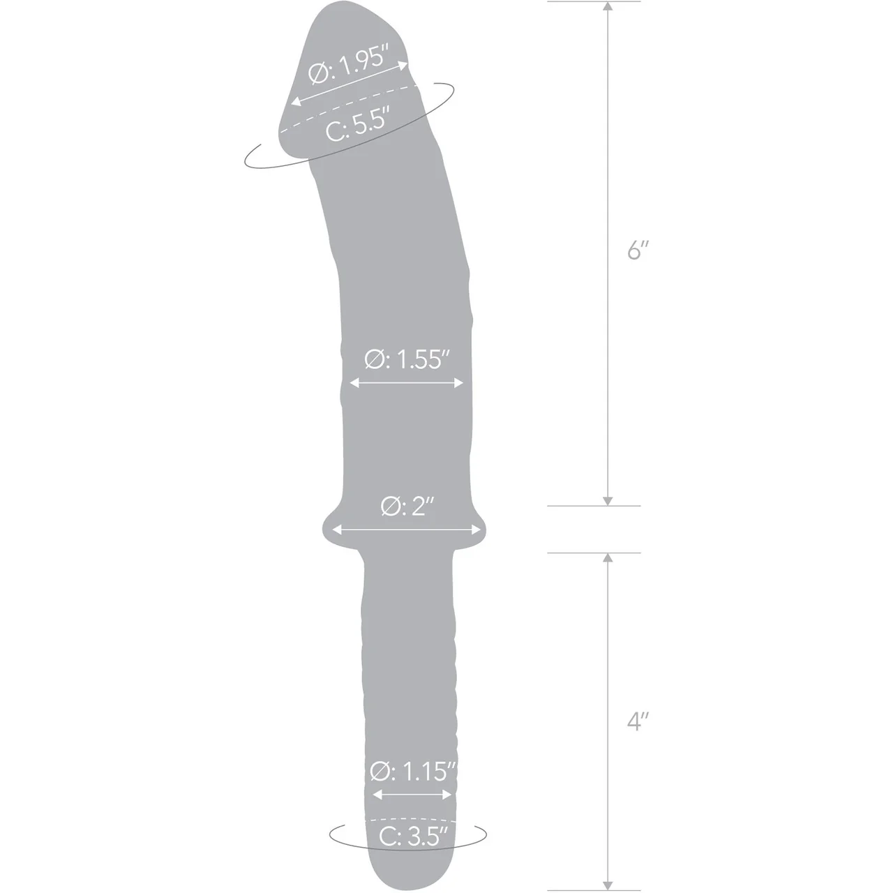 Gläs 11" Realistic Double Ended Glass Dildo - Clear & Blue - Image 5