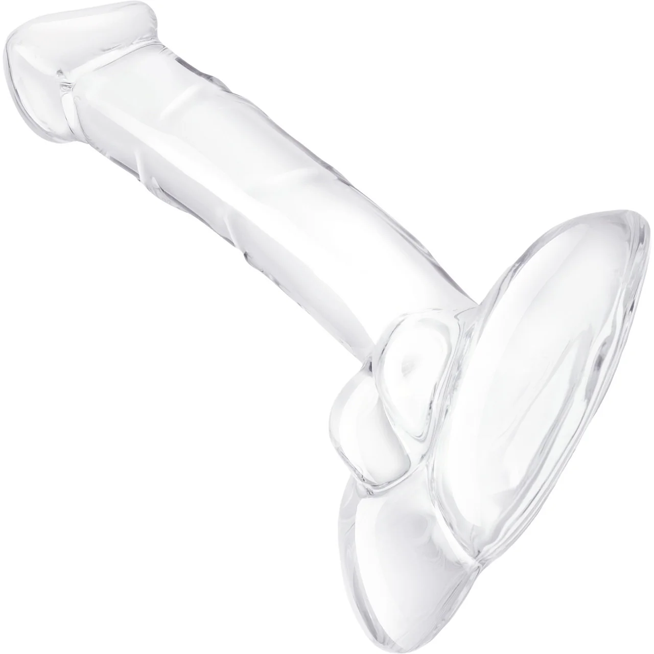 Gläs 7.5" Rideable Standing Glass Cock Dildo With Stability Base & Balls - Clear - Image 4