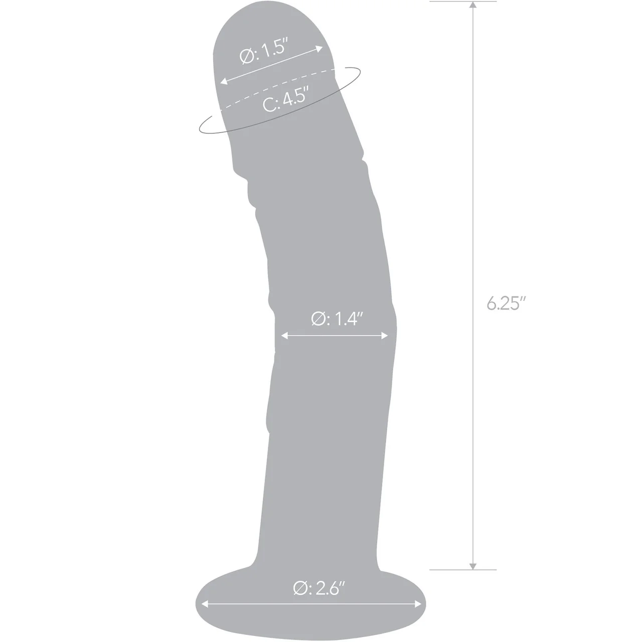 Gläs 7" Curved Realistic Glass Dildo With Veins - Clear - Image 5