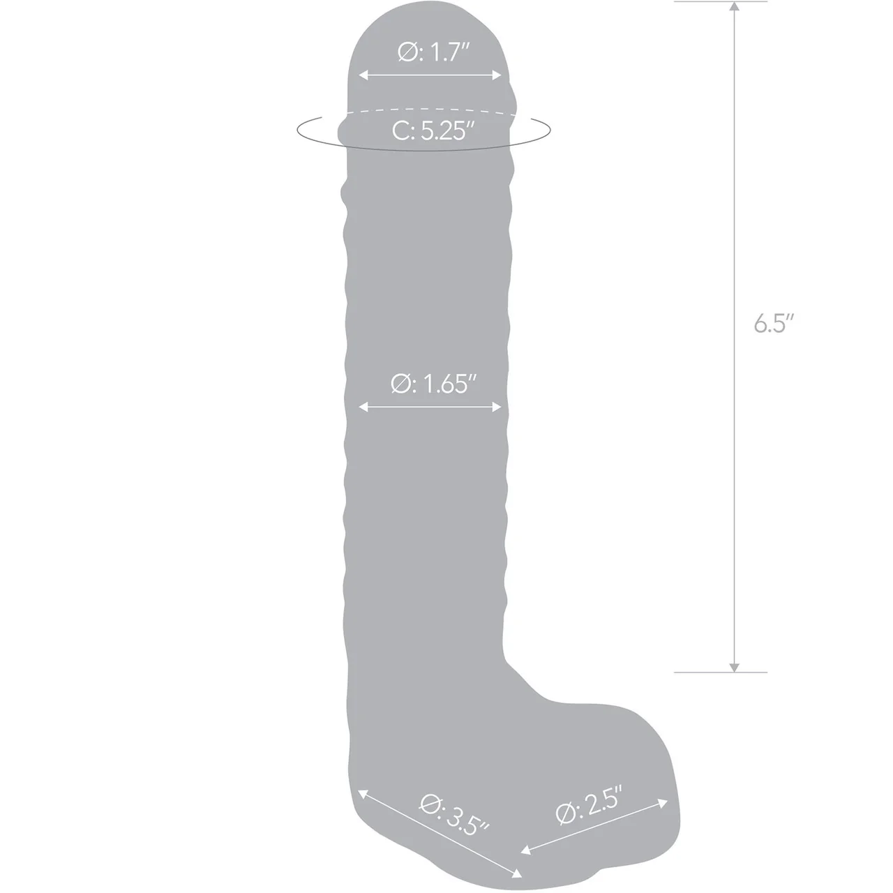 Gläs 8" Realistic Ribbed Glass Dildo With Balls - Clear - Image 5