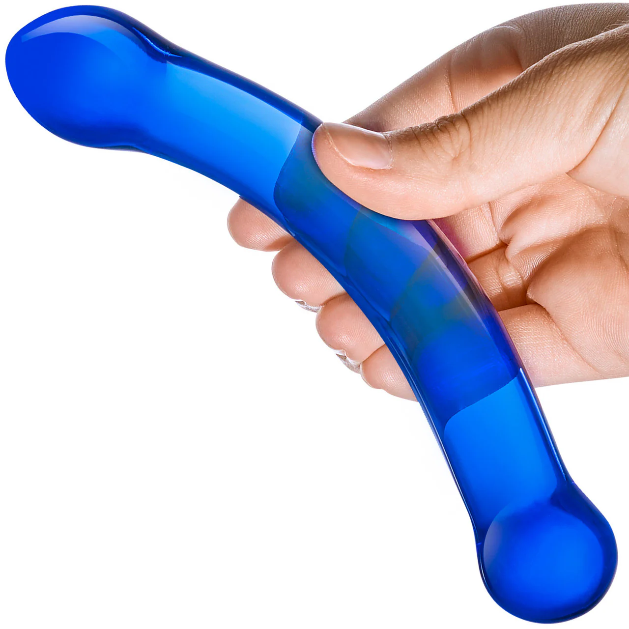 Gläs Curved Glass G-Spot Dildo - Blue - Image 2