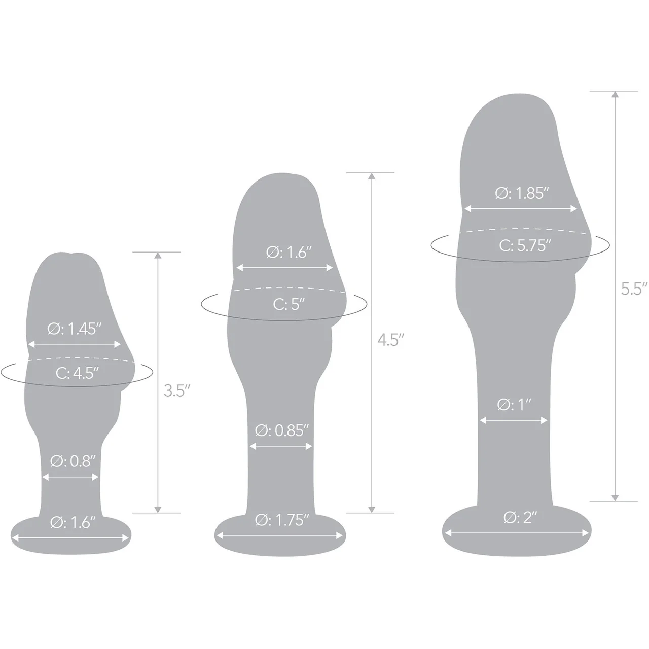 Gläs Helmet Head Glass Butt Plug 3 Piece Anal Training Kit - Clear - Image 5