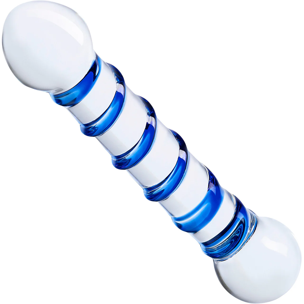 Gläs Spiral Glass Dildo - Clear & Blue - Image 2