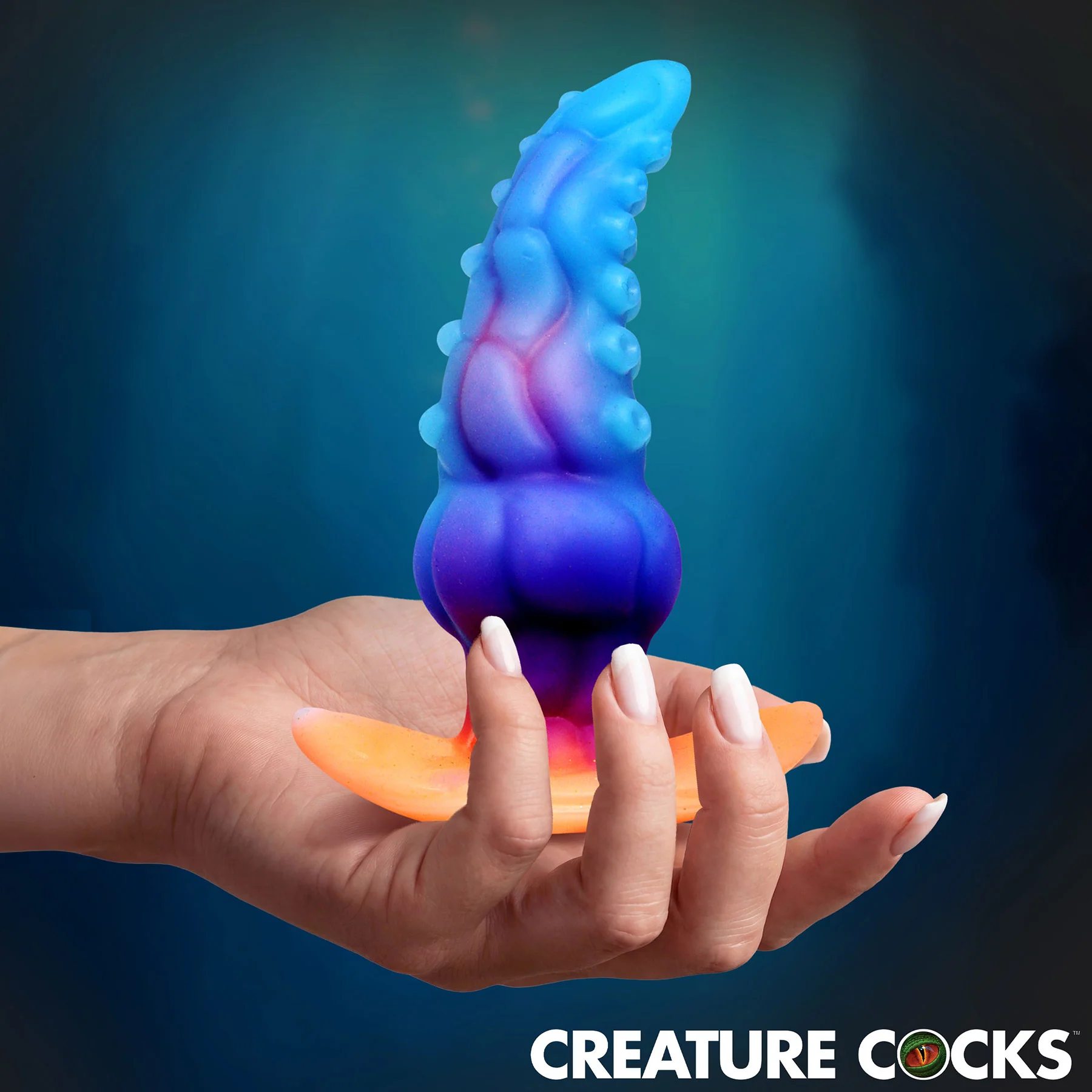 Glowtopus Glow-In-The-Dark Silicone Anal Plug By Creature Cocks - Image 3