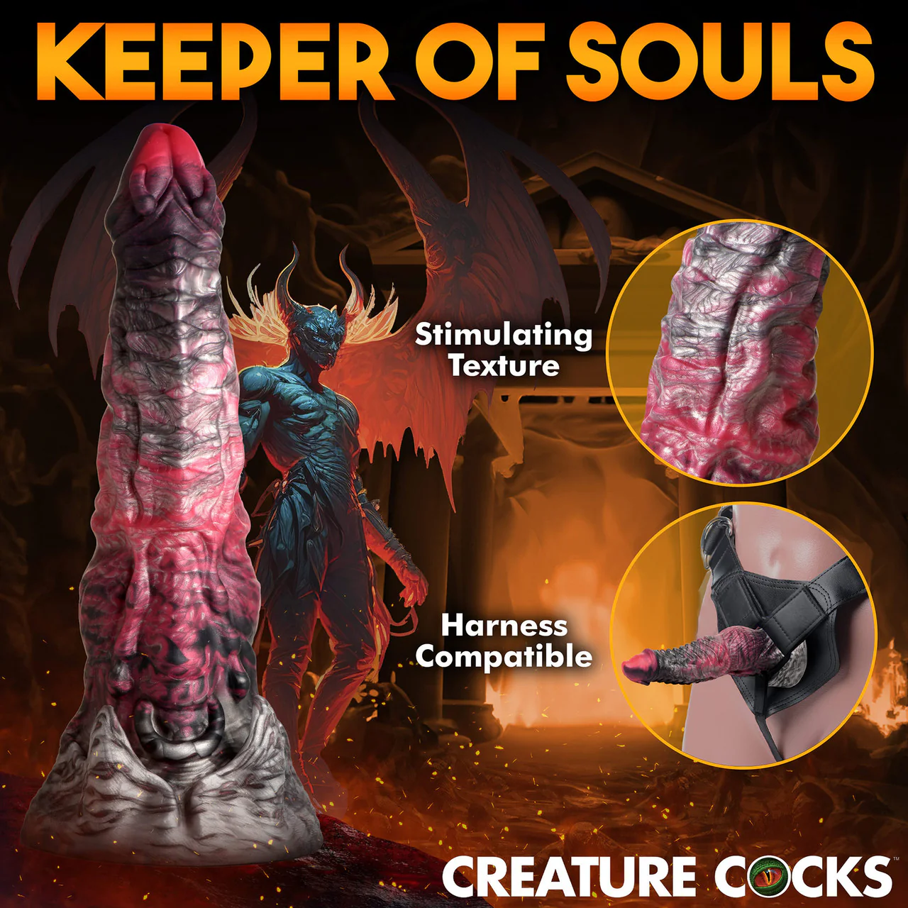 Hades 9.25" Silicone Suction Cup Dildo By Creature Cocks - Large - Image 11