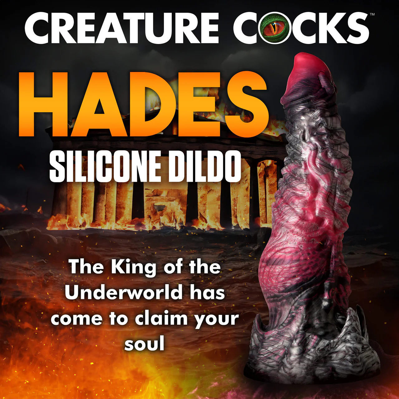 Hades 9.25" Silicone Suction Cup Dildo By Creature Cocks - Large - Image 12