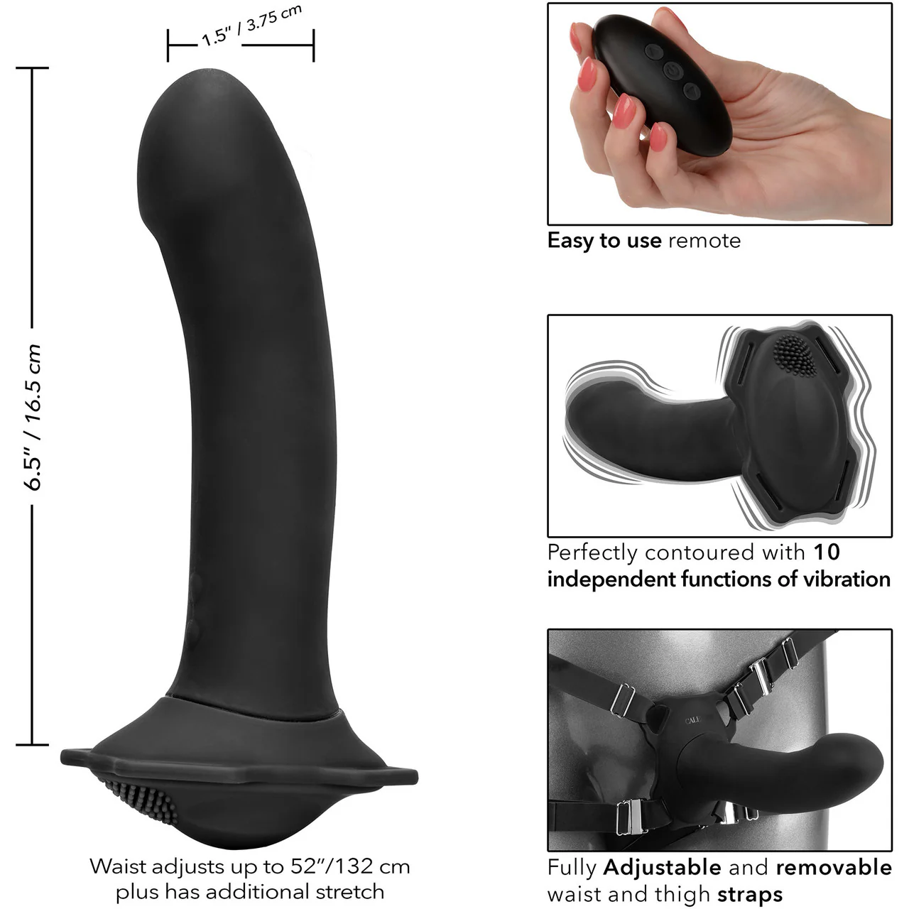 Her Royal Harness ME2 Set With Vibrating Silicone Rumbler Probe & Remote By CalExotics - Image 9
