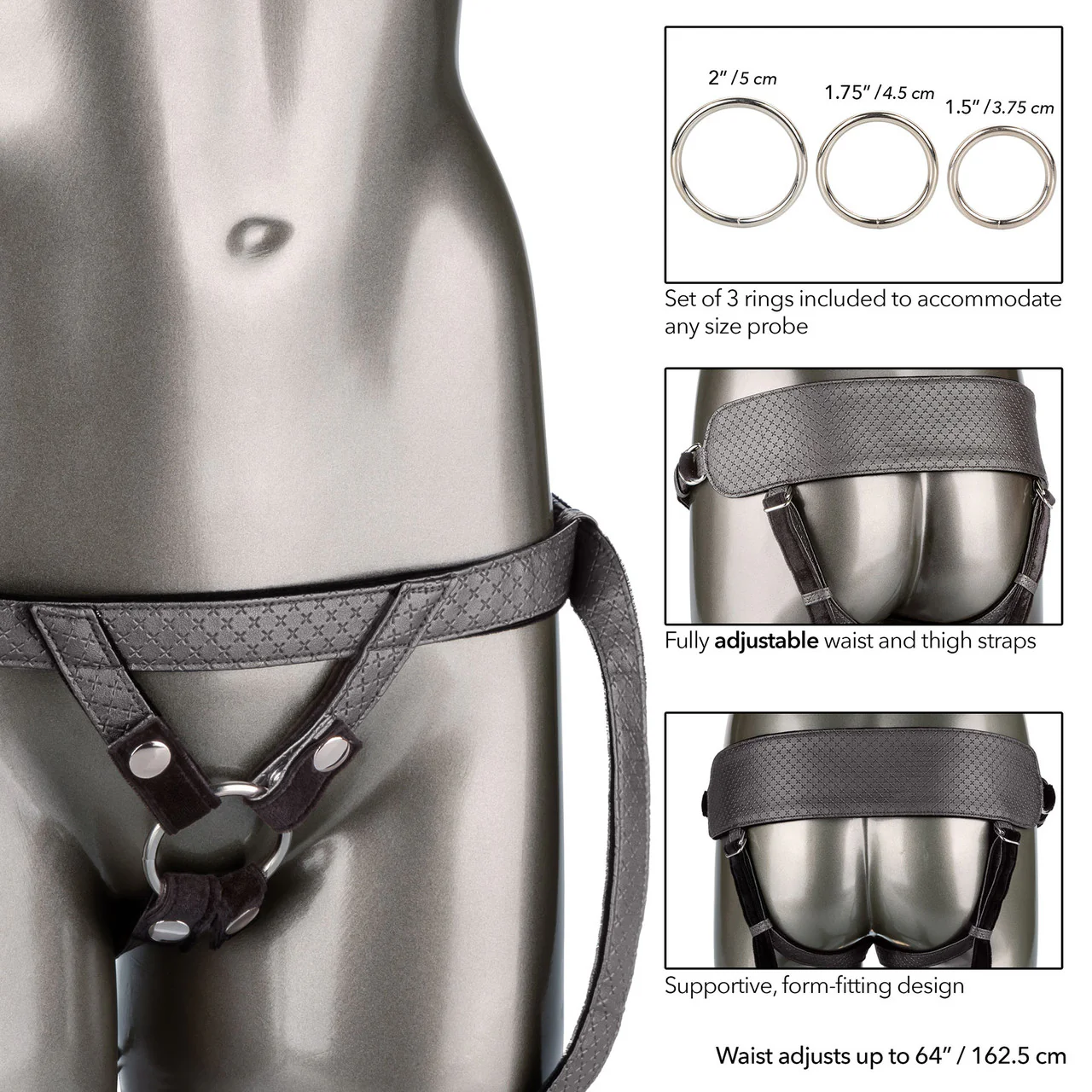 Her Royal Harness The Regal Princess O-Ring Harness by CalExotics - Pewter - Image 4