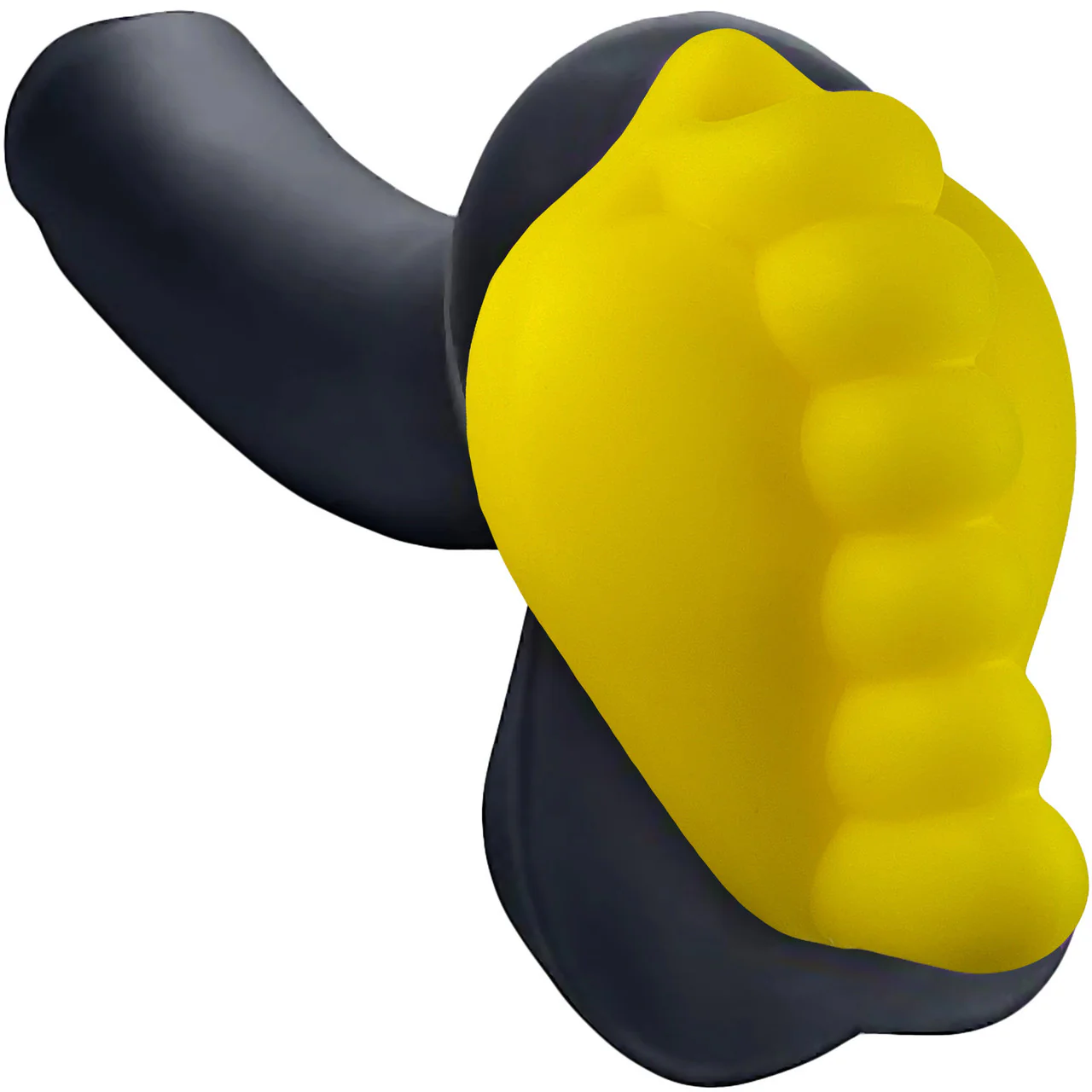 Honeybunch Soft Silicone Dildo Base with Vibe Pocket for Harness Play By Banana Pants - Sunshine - Image 2
