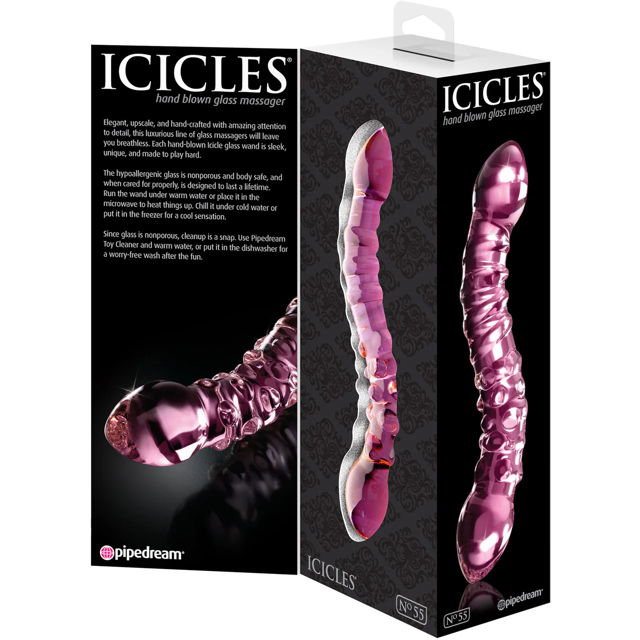 Icicles No. 55 Pink Glass G-Spot Dildo - Image 3
