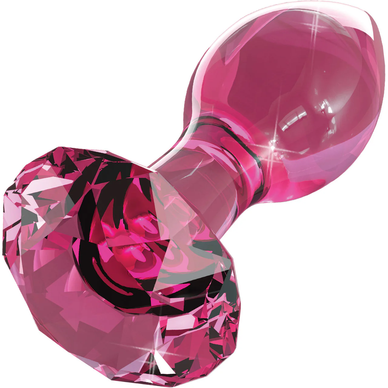 Icicles No. 79 Pink Glass Anal Plug With Faceted Base - Image 2