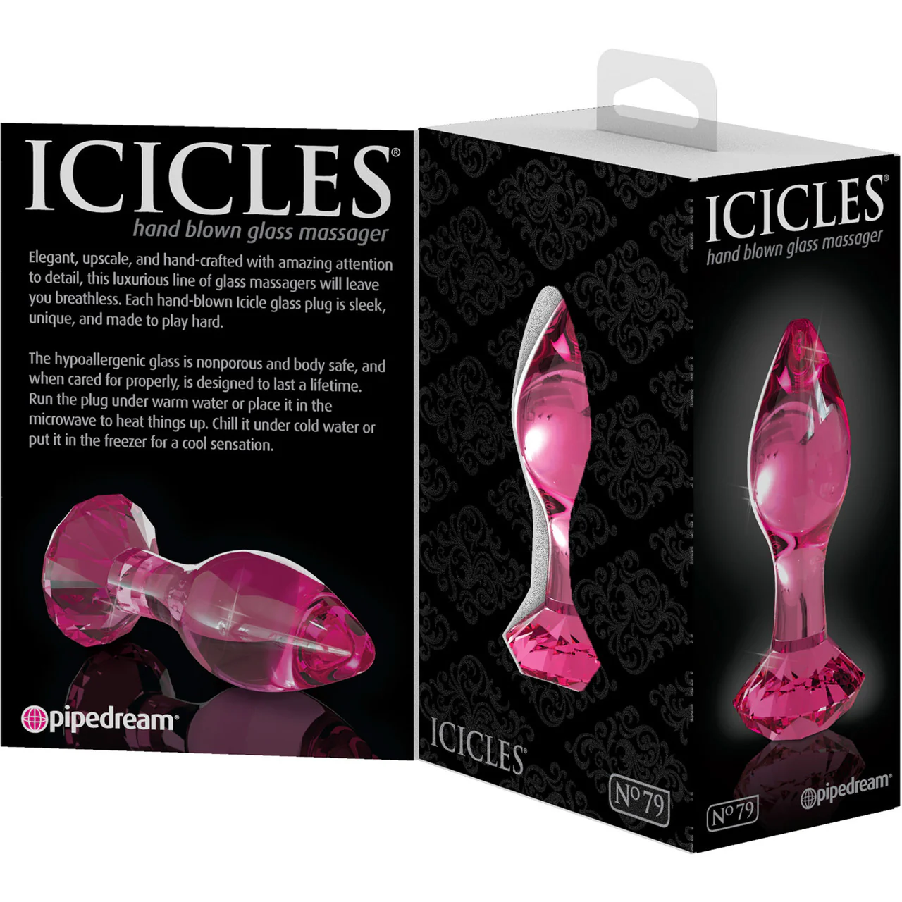 Icicles No. 79 Pink Glass Anal Plug With Faceted Base - Image 4