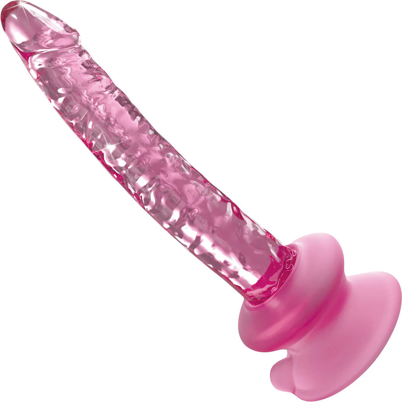 Icicles No. 86 Glass Dildo With Flexible Suction Cup Base - Pink - Image 5