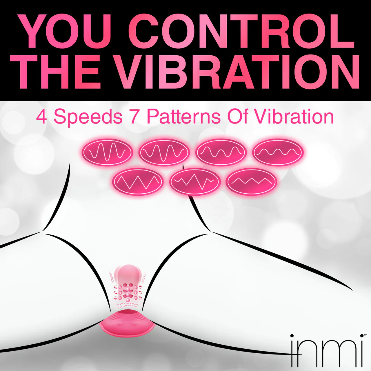 Inmi Spin 'N' Grind Rotating & Vibrating Silicone Rechargeable Grinder With Remote - Pink - Image 17