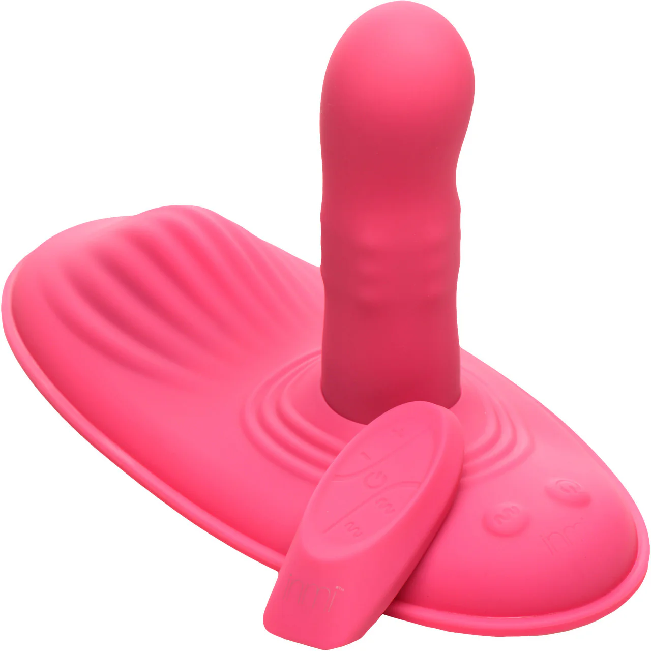 Inmi Spin 'N' Grind Rotating & Vibrating Silicone Rechargeable Grinder With Remote - Pink - Image 3