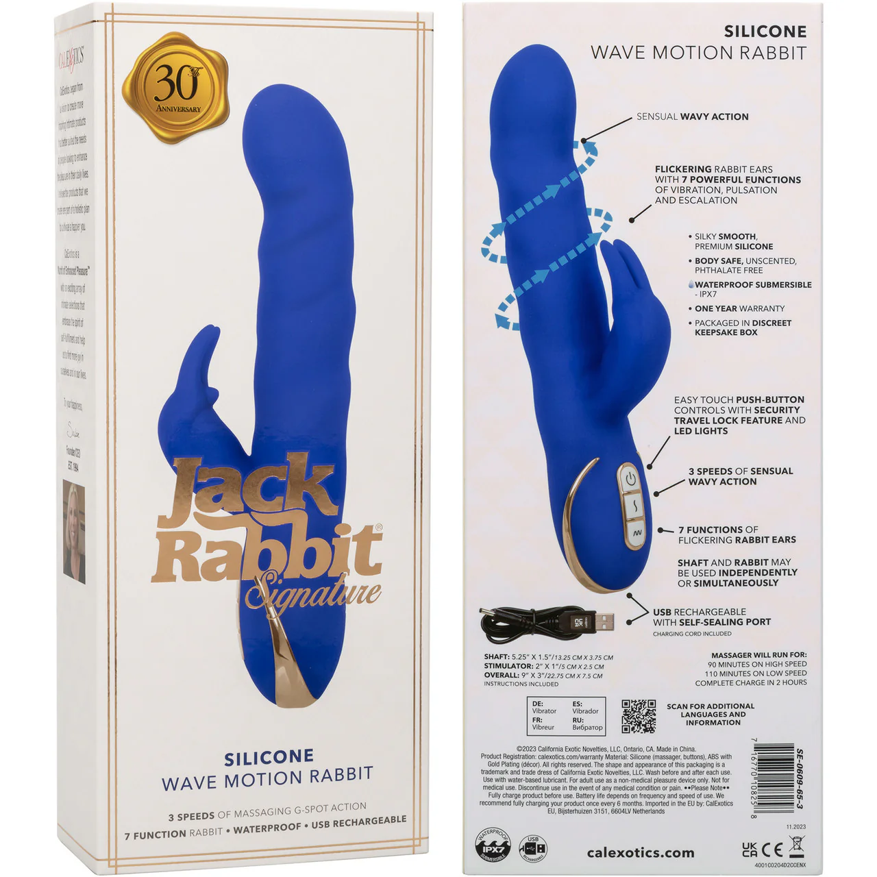 Jack Rabbit Signature Silicone Wave Motion Rabbit Rechargeable Dual Stimulation Vibrator By CalExotics - Image 9