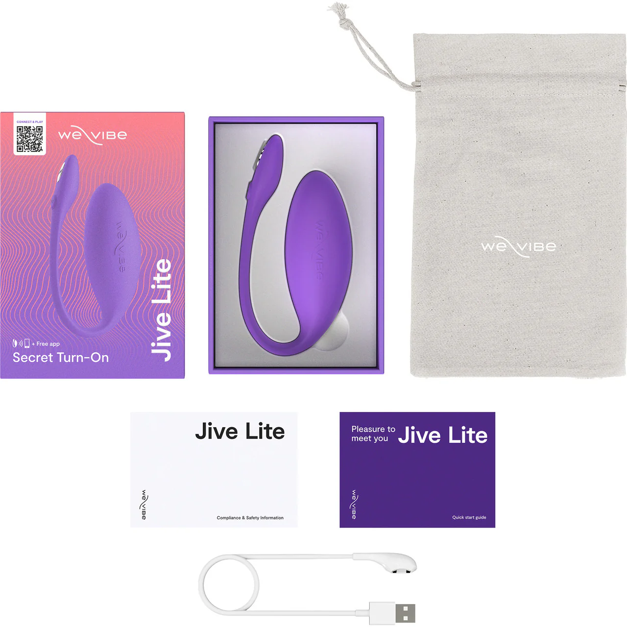 Jive Lite By We-Vibe Rechargeable Silicone App Controlled Wearable G-Spot Vibrator - Purple - Image 23