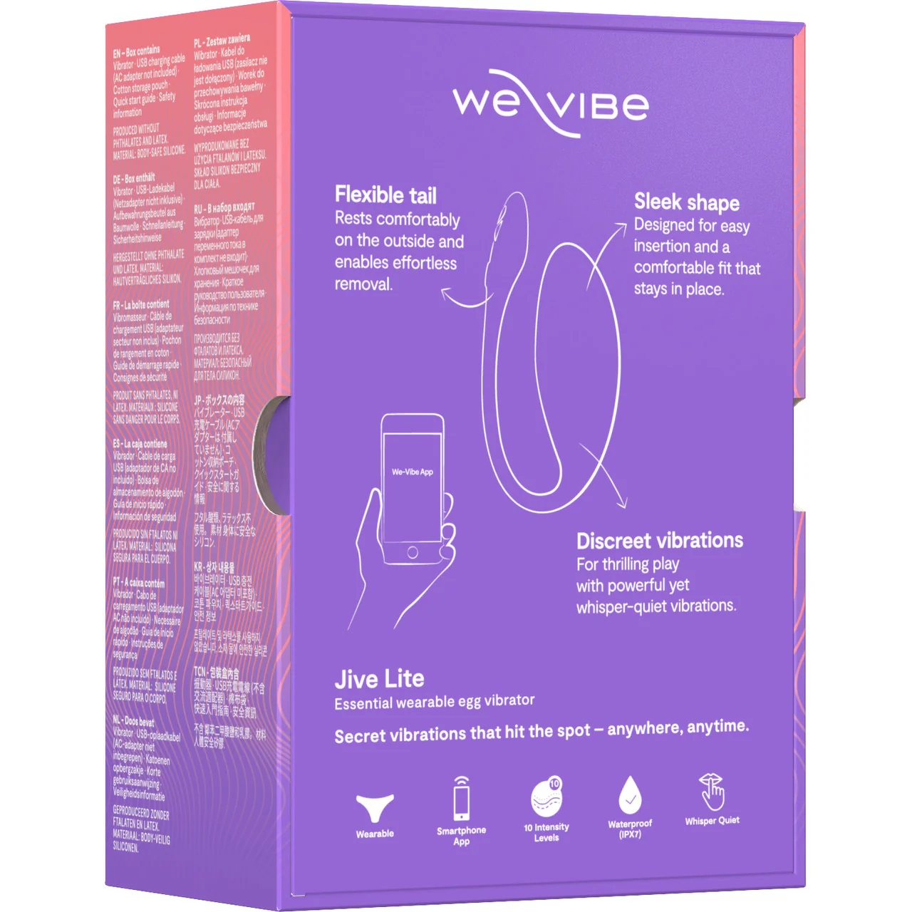 Jive Lite By We-Vibe Rechargeable Silicone App Controlled Wearable G-Spot Vibrator - Purple - Image 25
