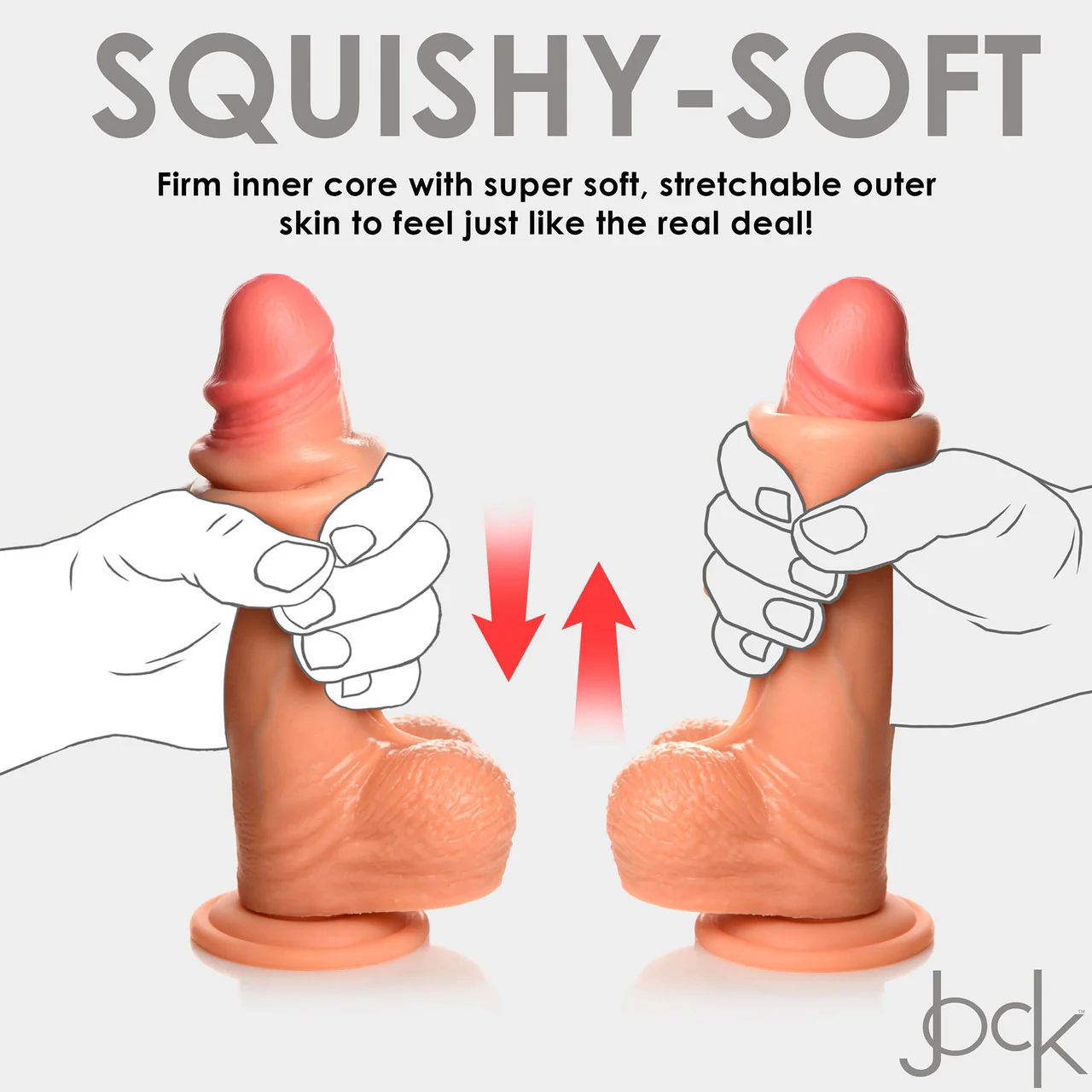 Jock Dual Density 8" Real Skin Realistic Silicone Suction Cup Dildo With Balls - Vanilla - Image 19