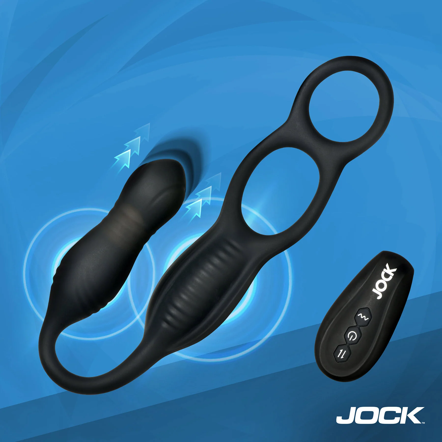 Jock Hyper Thrusting & Vibrating Anal Plug With Cock Ring With Remote - Image 11