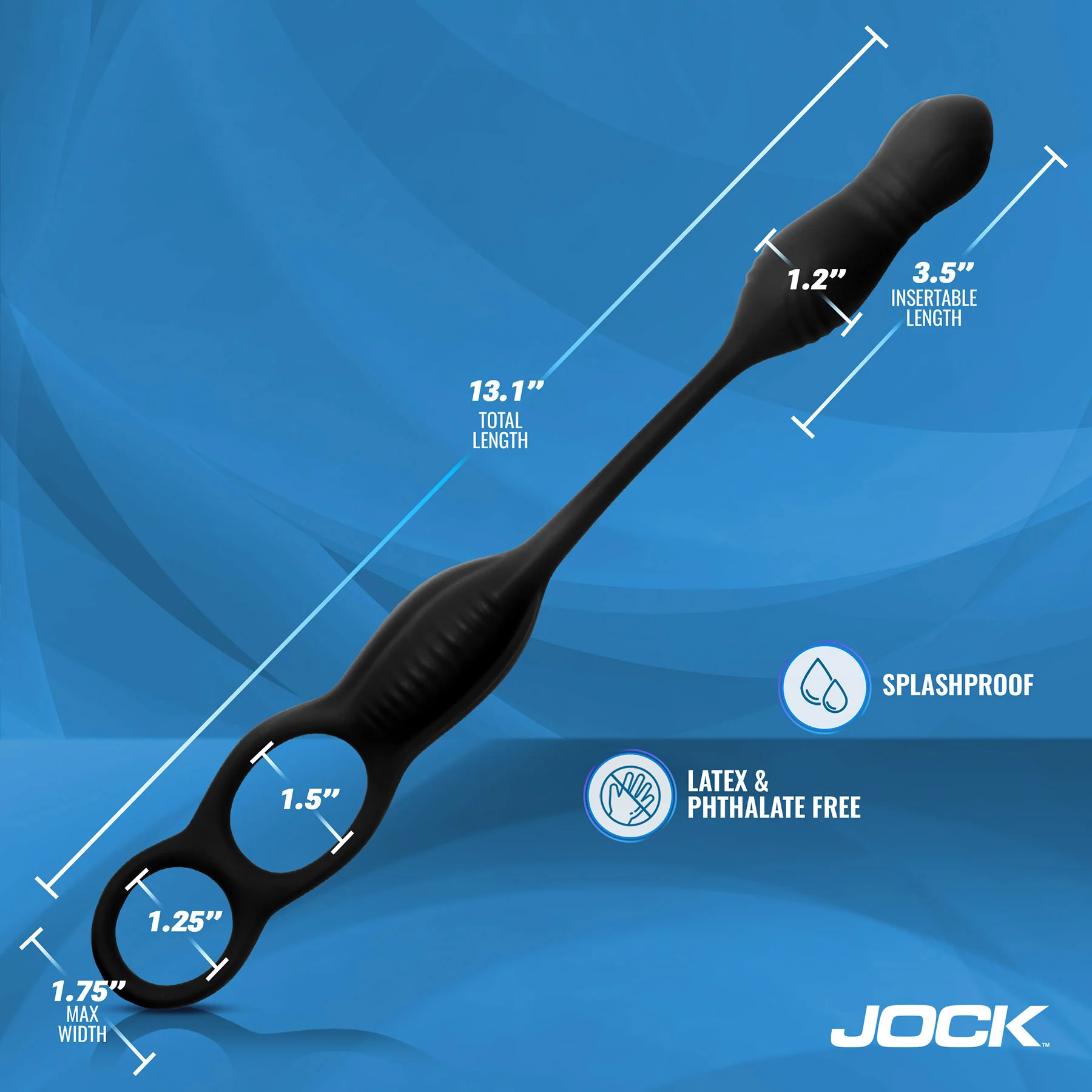 Jock Hyper Thrusting & Vibrating Anal Plug With Cock Ring With Remote - Image 15