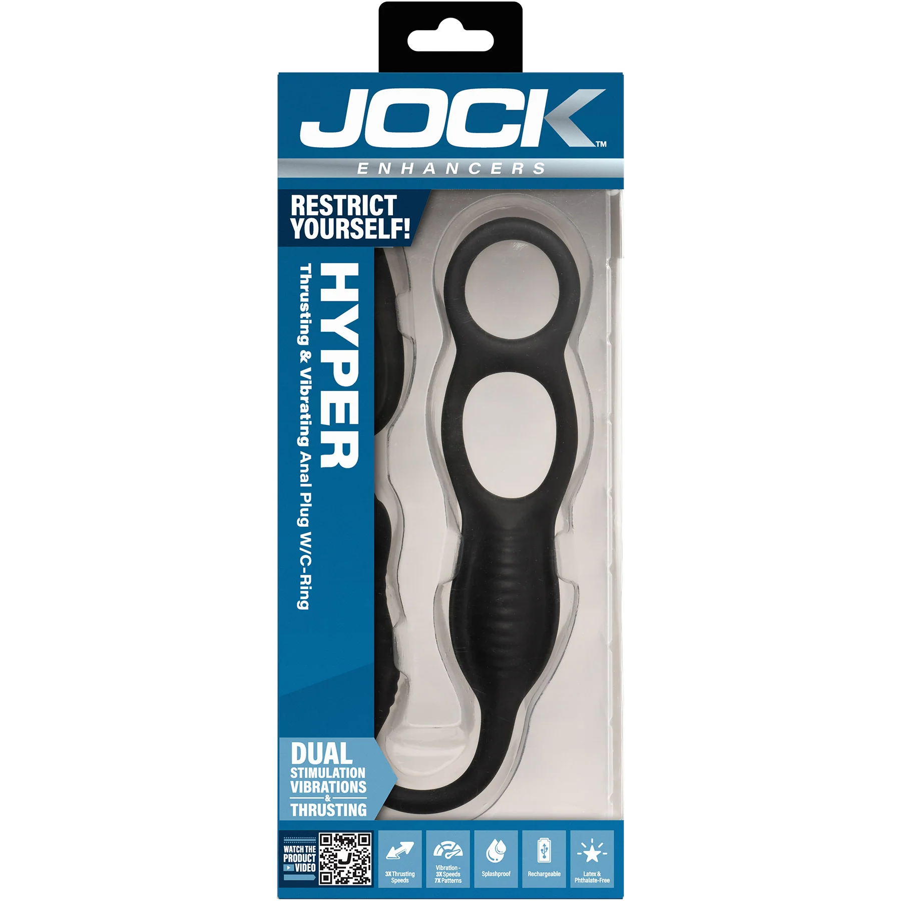 Jock Hyper Thrusting & Vibrating Anal Plug With Cock Ring With Remote - Image 18