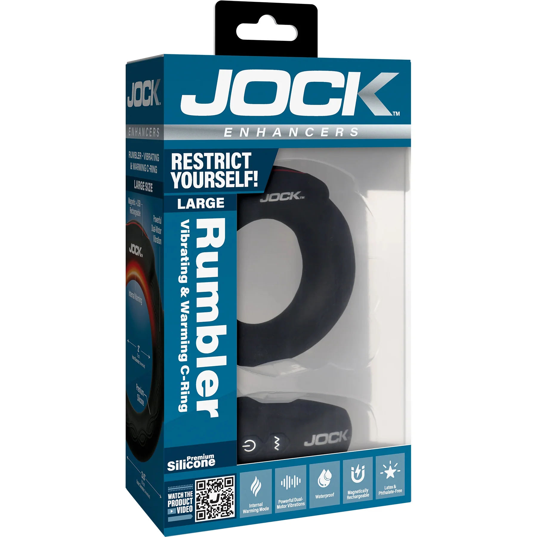 Jock Rumbler Vibrating & Warming Rechargeable Cock Ring With Remote - Image 8