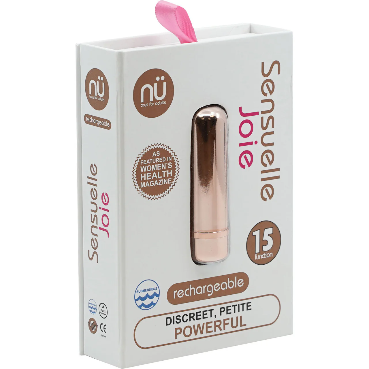 Joie 15 Function Rechargeable Silicone Waterproof Vibrating Bullet By Nu Sensuelle - Rose Gold - Image 2