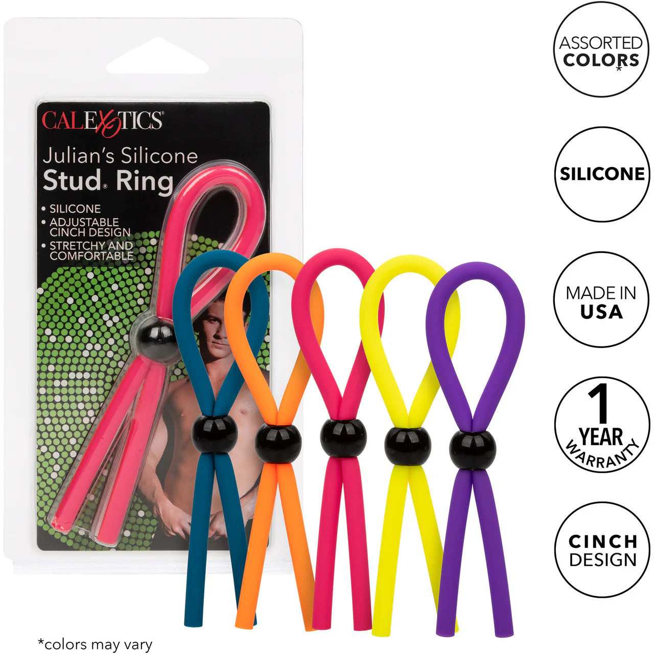 Julian's Silicone Stud Loop Cock Ring By CalExotics - Image 7