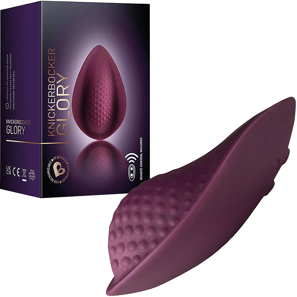 Knickerbocker Glory Rechargeable Silicone Clitoral Stimulator With Remote By Rocks-Off - Burgundy - Image 4