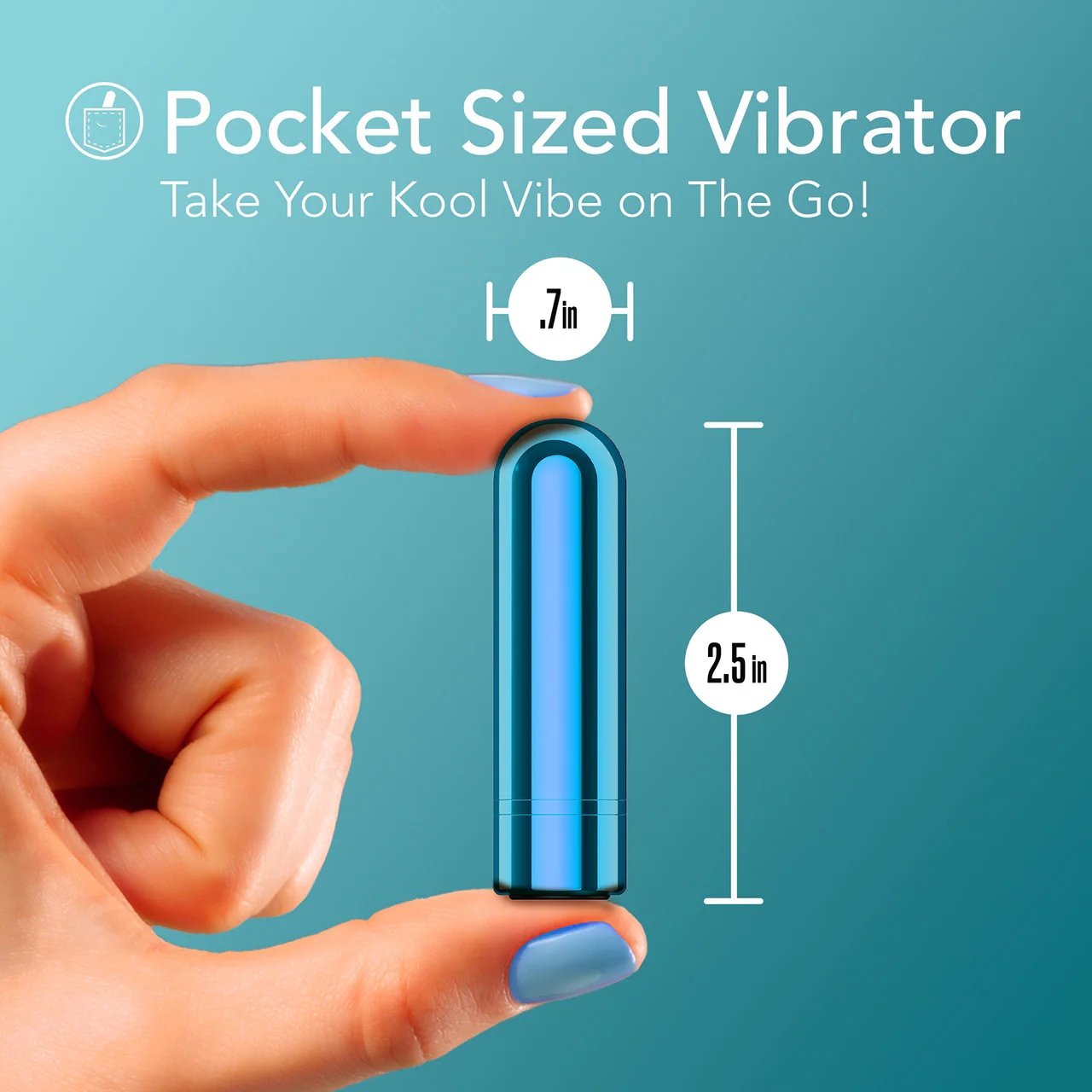Kool Vibes Rechargeable Mini Bullet Vibrator By Blush - Blueberry - Image 8