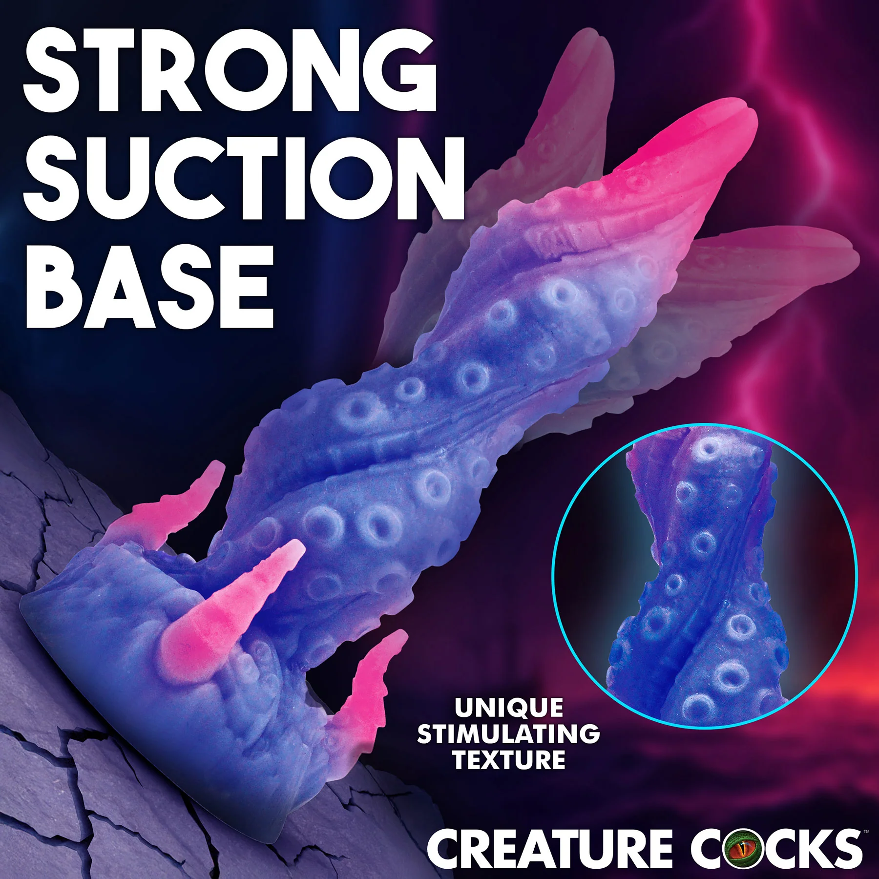Krakenar Tentacle 7.8" Silicone Suction Cup Dildo By Creature Cocks - Image 4